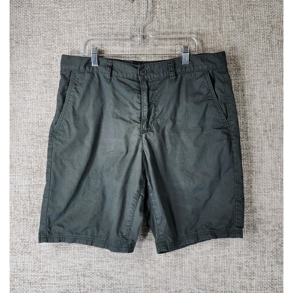 John Varvatos USA Cotton Chino Shorts Mens 33x9.5 Green Casual Outdoor